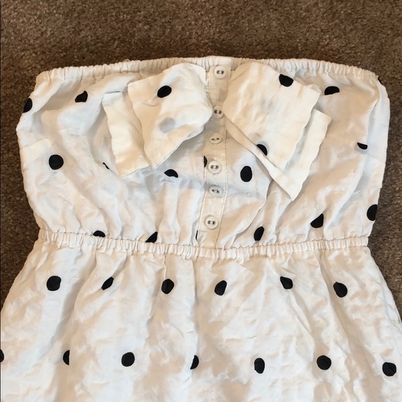 White with black polkadot strapless dress - Picture 2 of 4